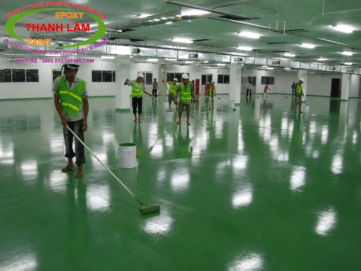 Công trình sơn epoxy hệ lăn