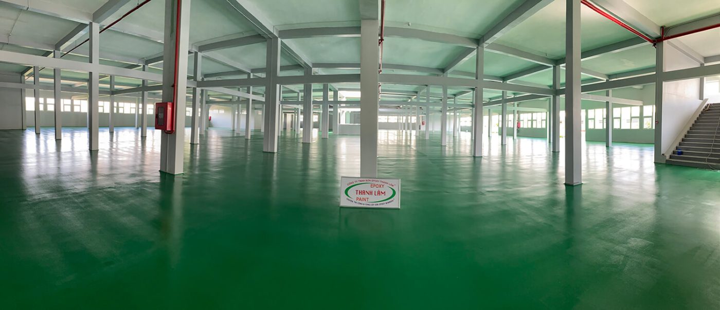 Toàn Cảnh Sơn Epoxy Có Độ Nhám Mịn Nhà Máy Thực Phẩm Tầng 3