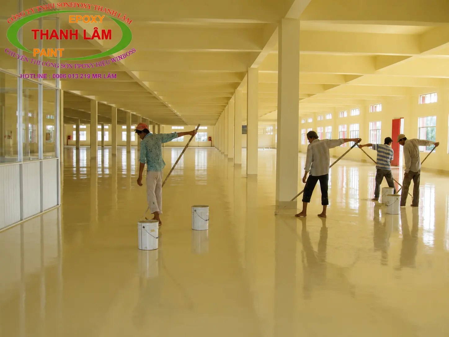 Công trình sơn epoxy hệ lăn
