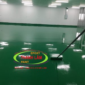 Đang Hoàn Thiện Sơn Epoxy Tự San Phẵng Tại Nhà Máy Chế Biến Thực Phẩm Thái Lan
