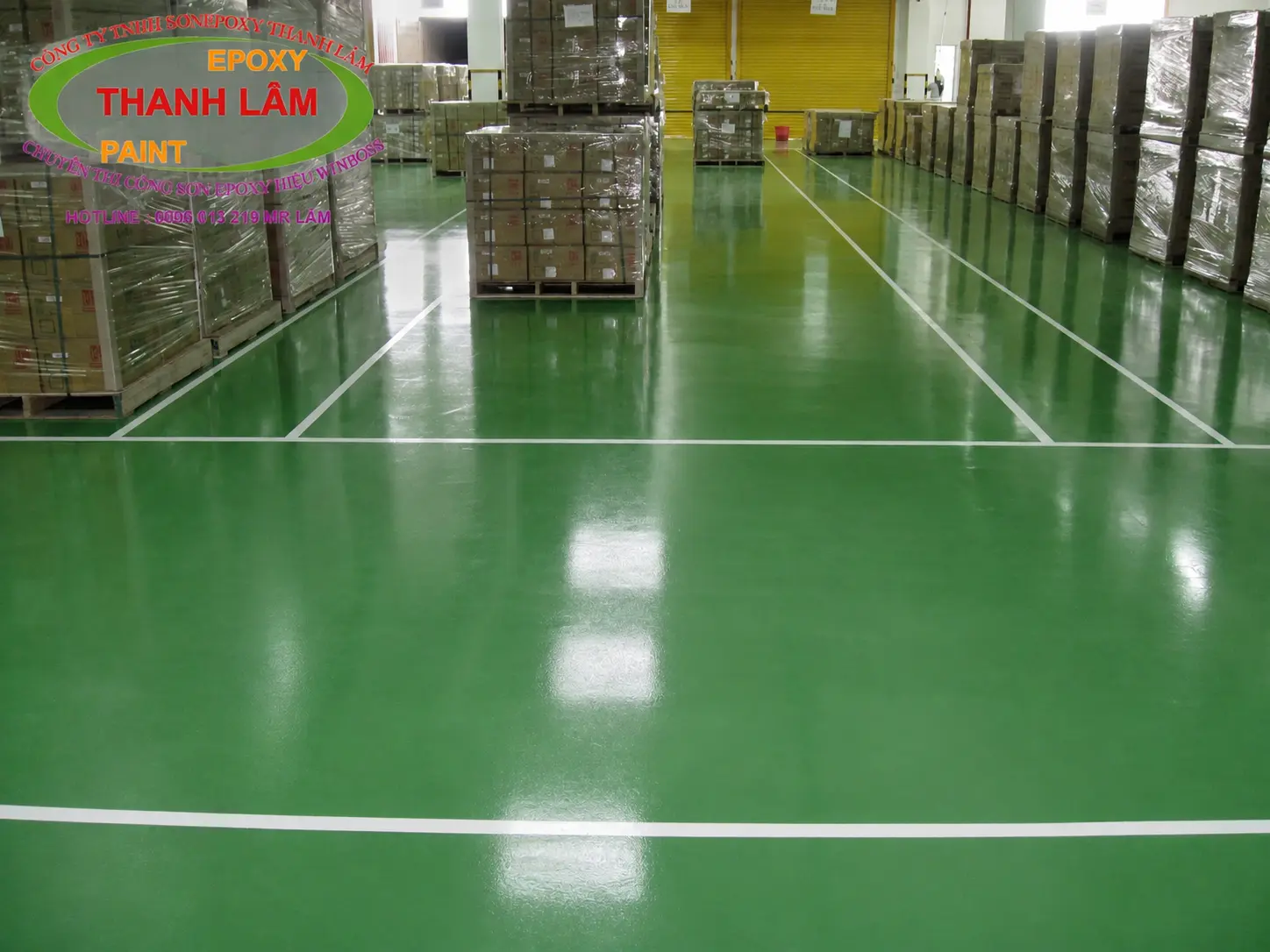 Công trình sơn epoxy hệ lăn