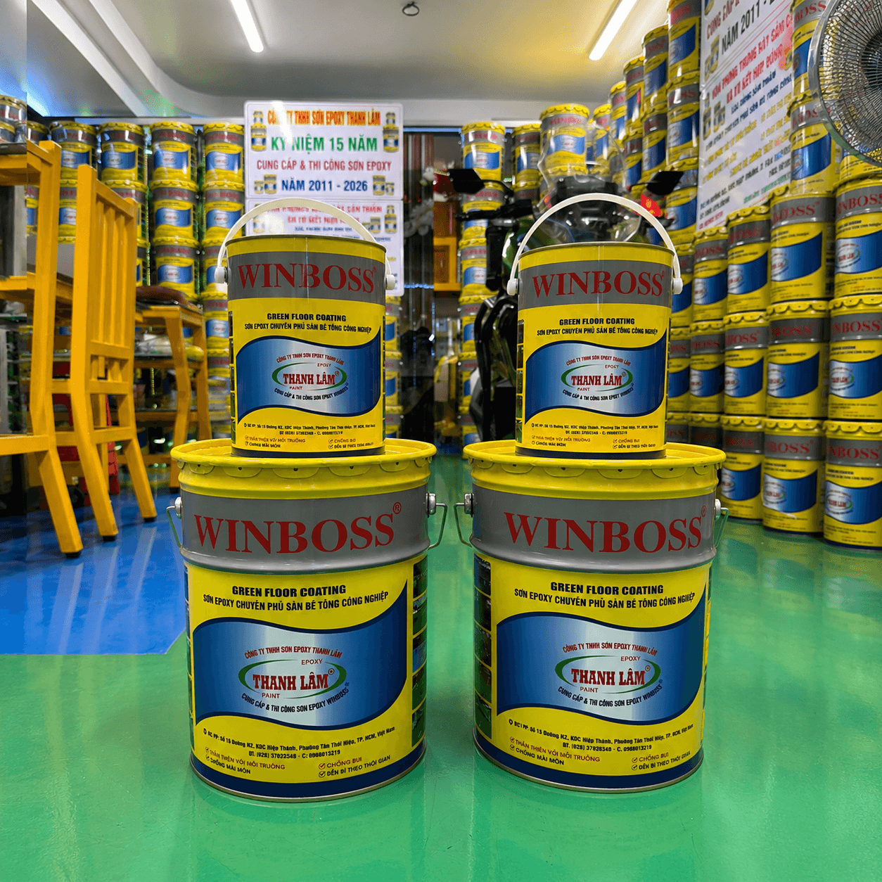 Sơn Epoxy Winboss hệ lăn 2 lớp